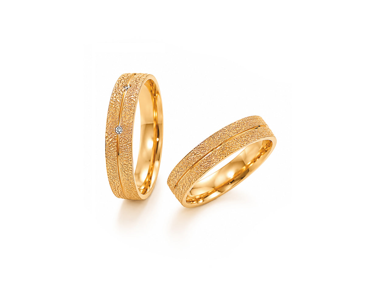 Aliança em Ouro 18K Perfil Reto com Zircônia 6mm
