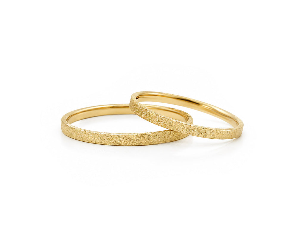 Aliança em Ouro 18K Perfil Reto com Textura Fina 3mm