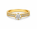 Anel de Noivado em Ouro 18K com Moissanite