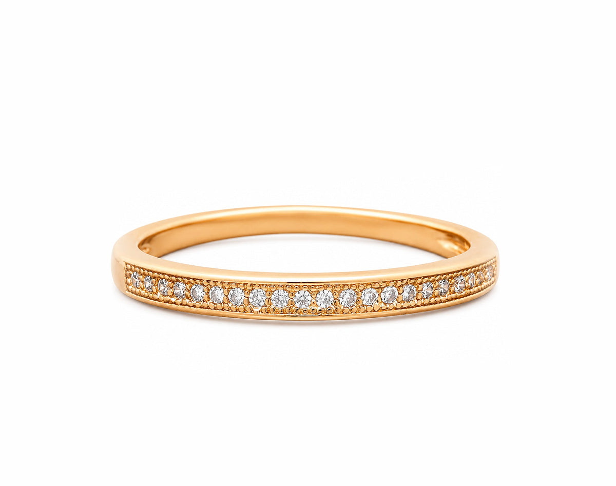 Anel Aparador em Ouro 18K com Moissanite