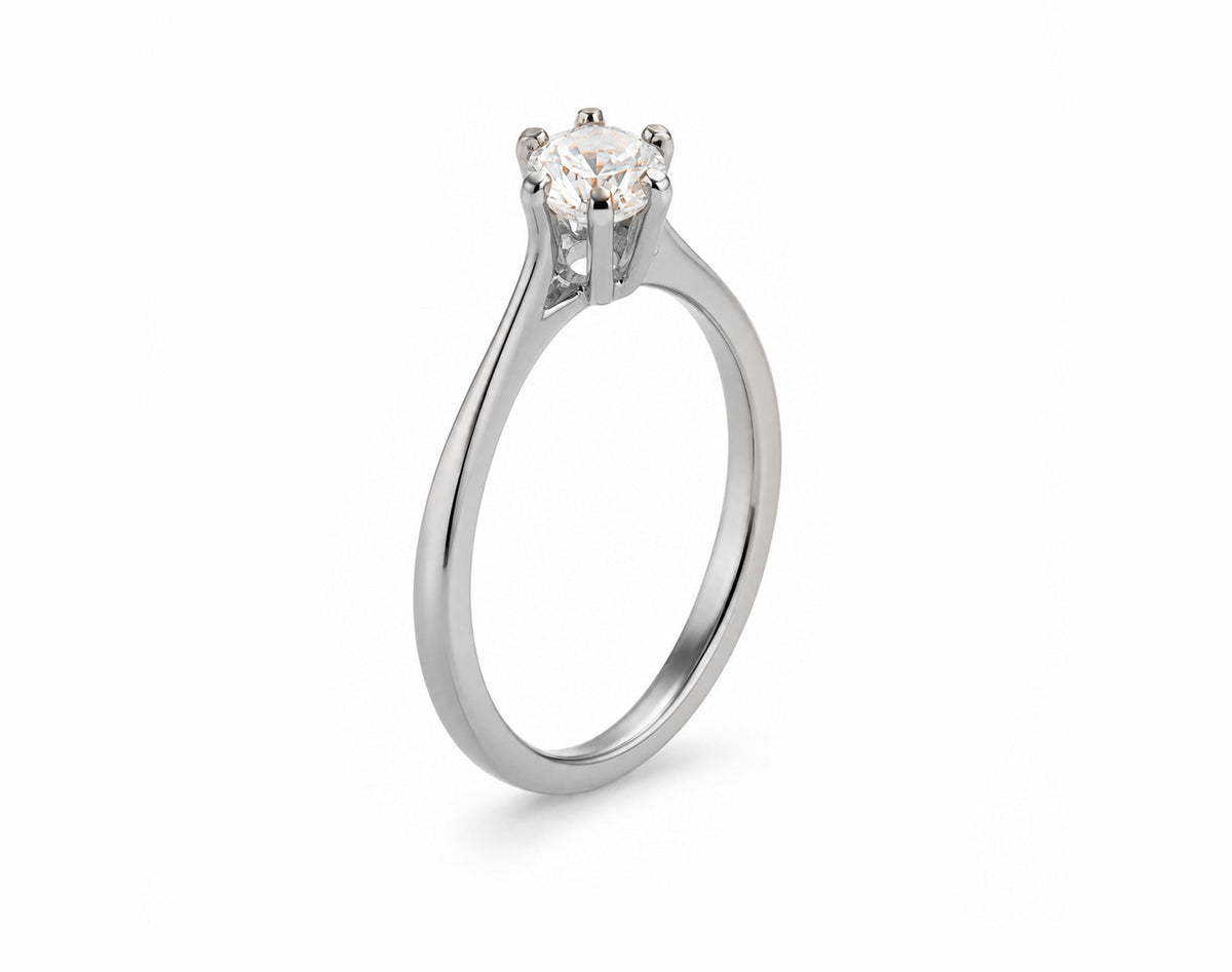 Anel de Noivado em Ouro 18K com Moissanite