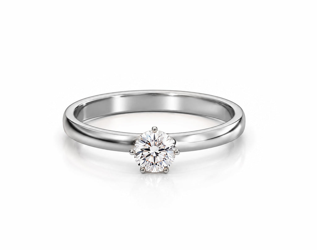 Anel de Noivado em Ouro 18K com Moissanite