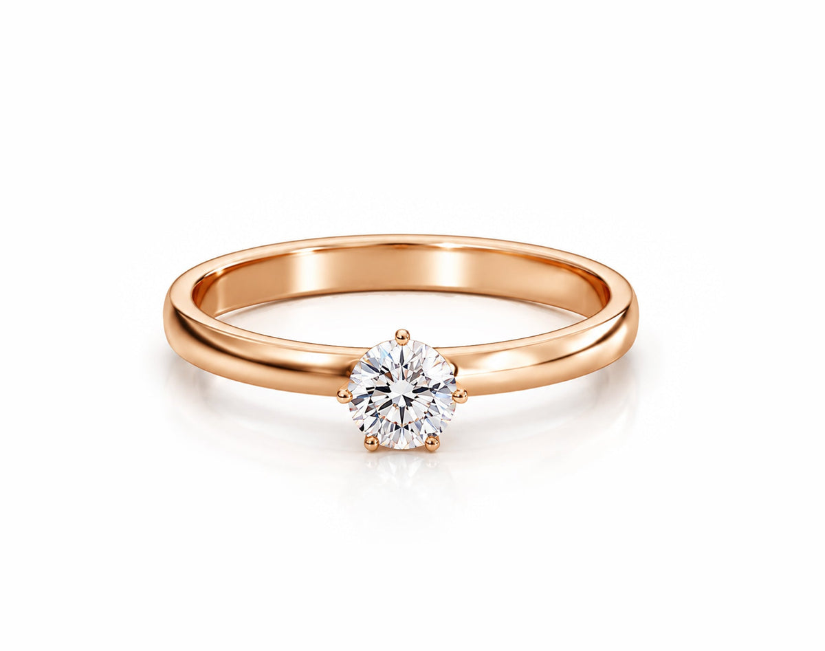 Anel de Noivado em Ouro 18K com Moissanite