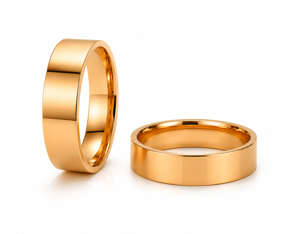 Aliança Perfil Reto em Ouro 18k 10mm