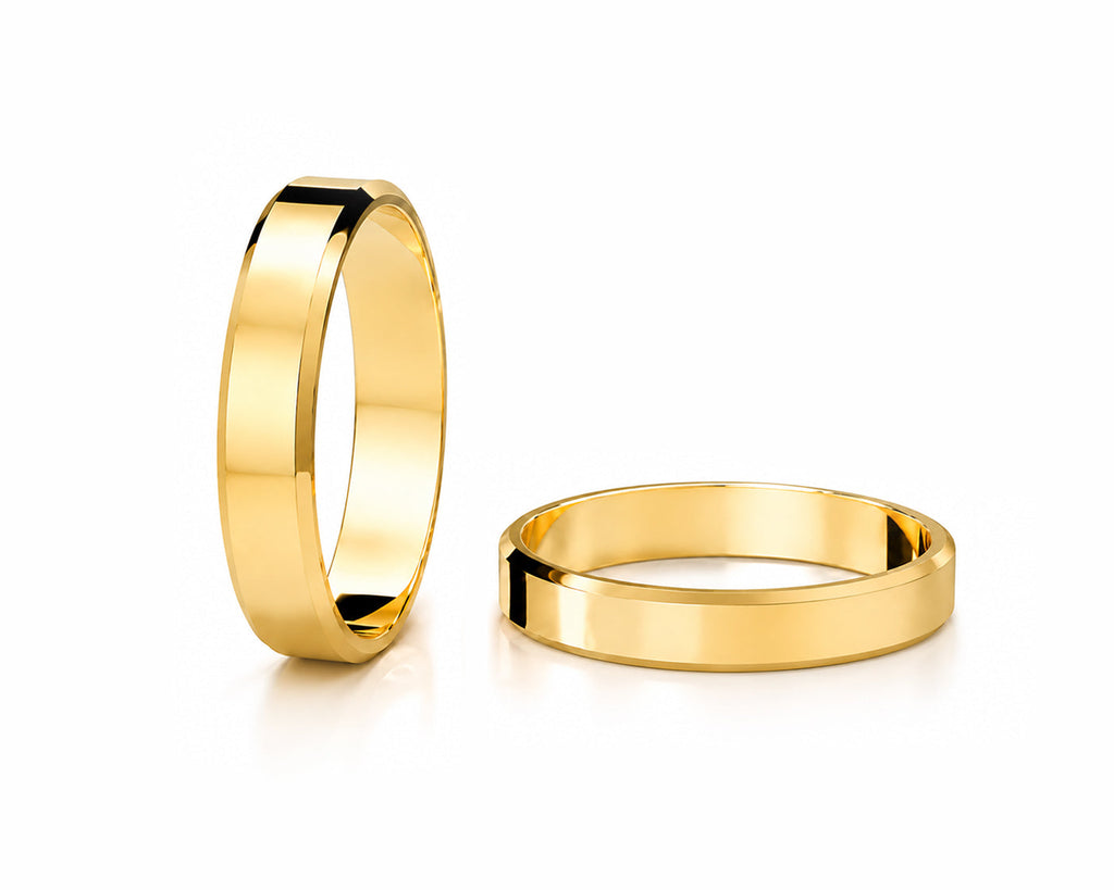 Aliança Chanfrado em Ouro 18k 4mm