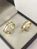 Aliança em Ouro 18k Reto com Frisos 6mm com 66 Brilhantes