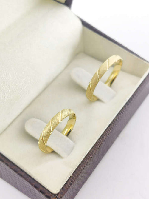 Aliança em Ouro 18k Abaulado Texturizado 3mm