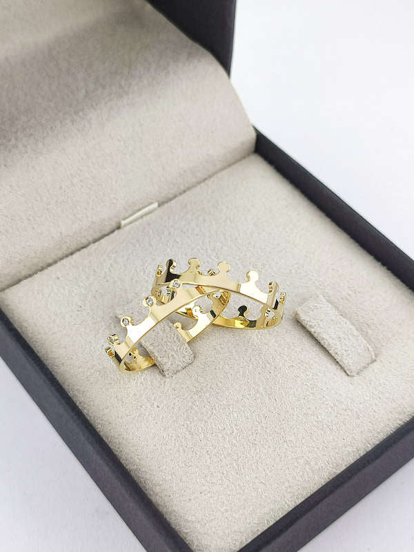 Aliança em Ouro 18k Reto 4mm com 14 Brilhantes