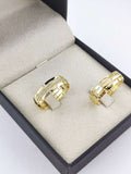 Aliança em Ouro 18k Abaulado com Frisos 5mm com 33 Brilhantes
