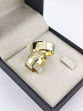 Aliança em Ouro 18k Reto com Frisos 8mm com 80 Brilhantes