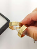 Aliança em Ouro 18k Reto com Linhas 7mm