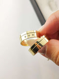 Aliança em Ouro 18k Reto 6mm com 3 Brilhantes