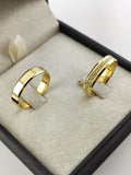 Aliança em Ouro 18k Reto com Frisos 4mm com 20 Brilhantes