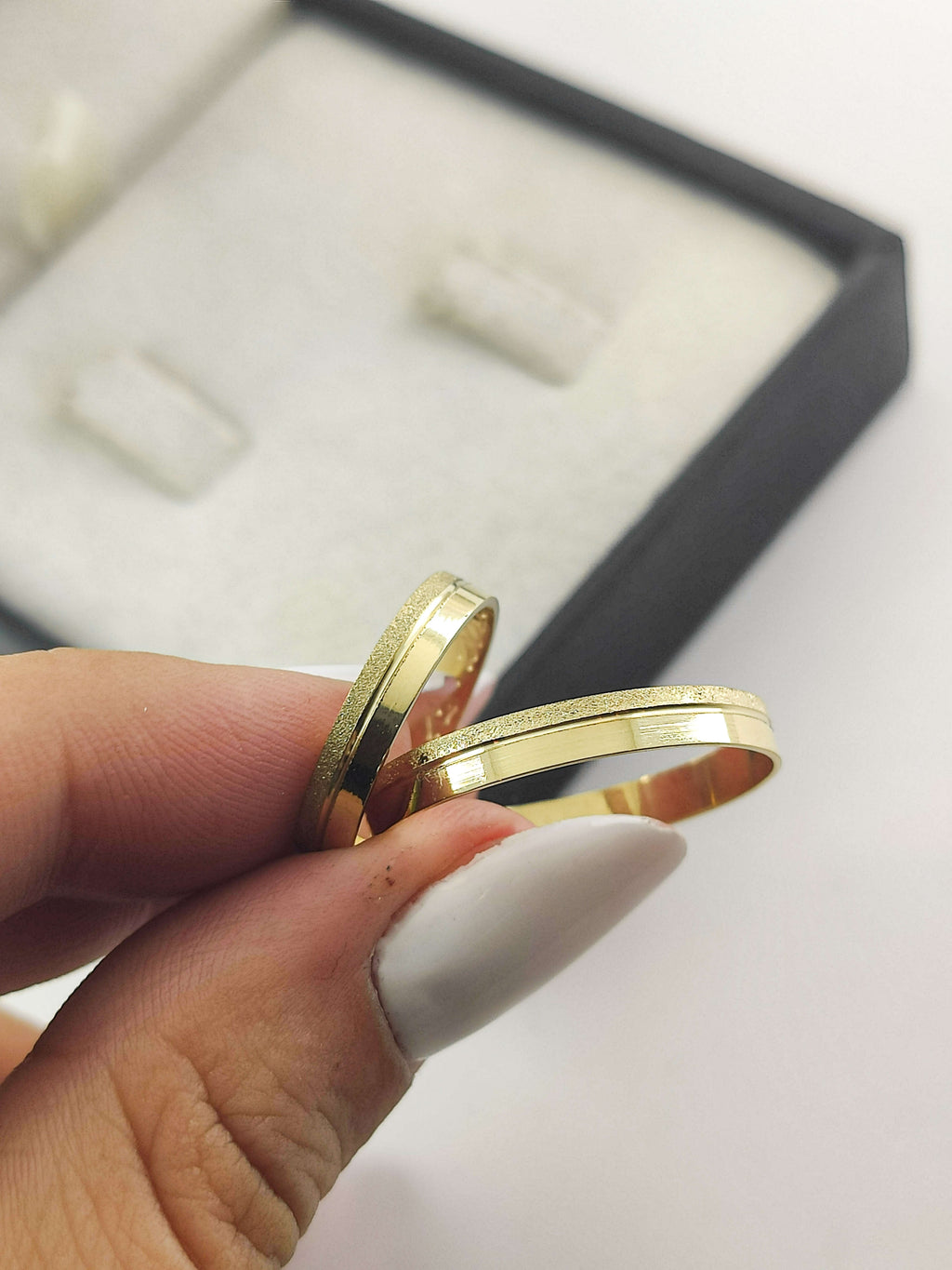 Aliança em Ouro 18k Reto com Friso 3mm