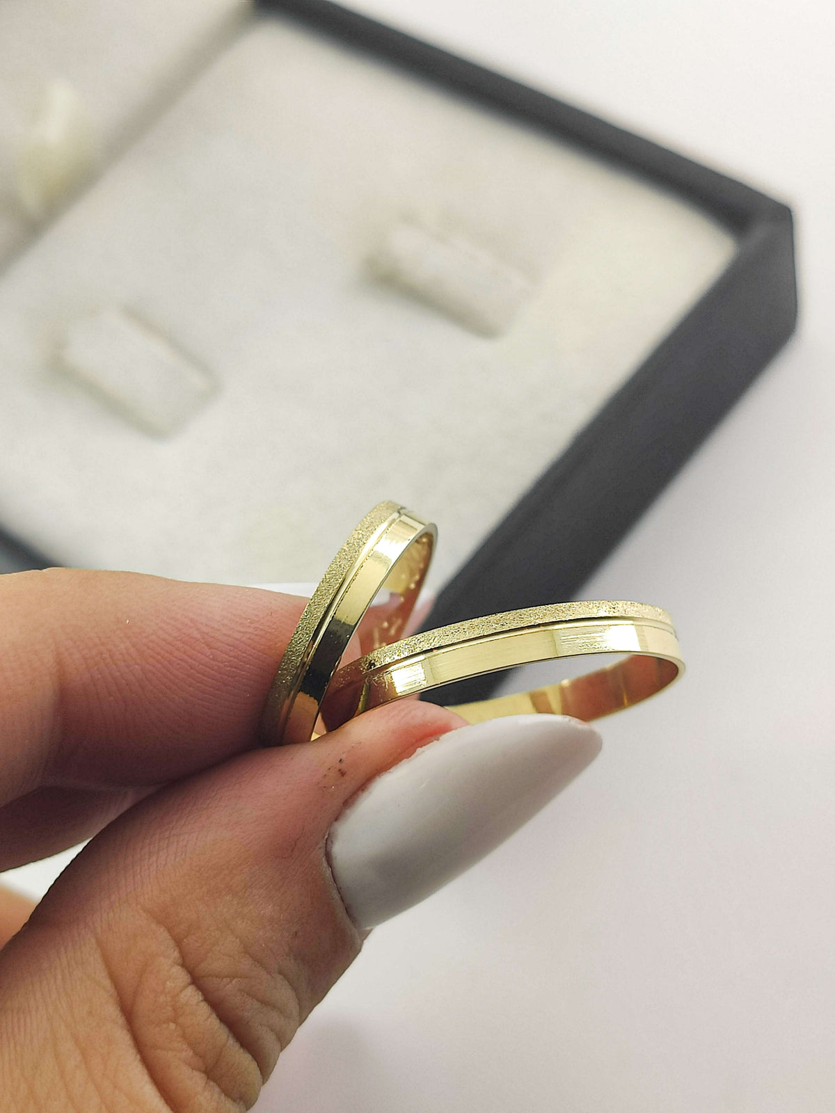 Aliança em Ouro 18k Reto com Friso 3mm