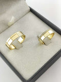 Aliança em Ouro 18k Reto com Frisos 6mm com 20 Brilhantes
