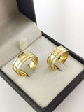 Aliança em Ouro 18k Reto com Frisos 8mm