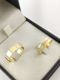 Aliança em Ouro 18k Reto Texturizado com Frisos 5mm com 40 Brilhantes