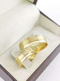 Aliança em Ouro 18k Reto com Frisos 7mm