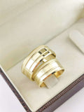 Aliança em Ouro 18k Reto com Frisos 8mm