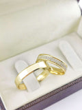 Aliança em Ouro 18k Reto 4mm com 50 Brilhantes