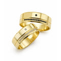 Aliança em Ouro 18k Reto Cravejado 6mm com 34 Brilhantes