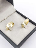 Aliança em Ouro 18k Reto com Frisos 5mm com 1 Brilhante