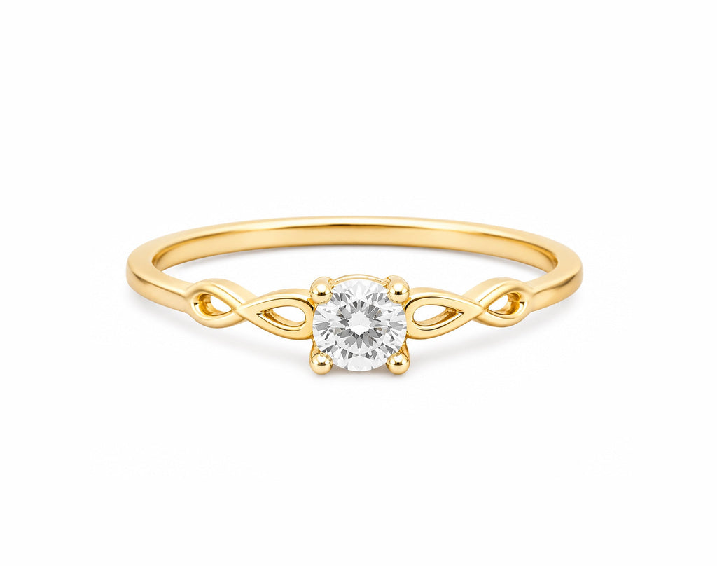 Anel Aparador em Ouro 18K com Moissanite