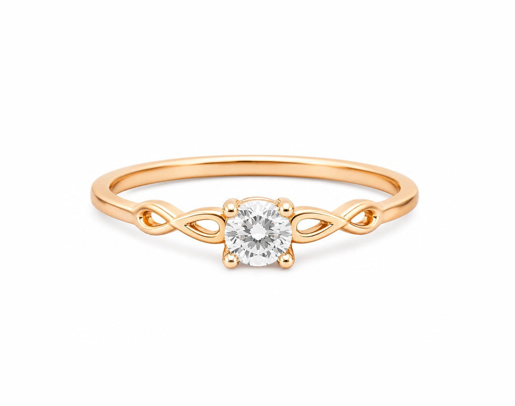 Anel Aparador em Ouro 18K com Moissanite
