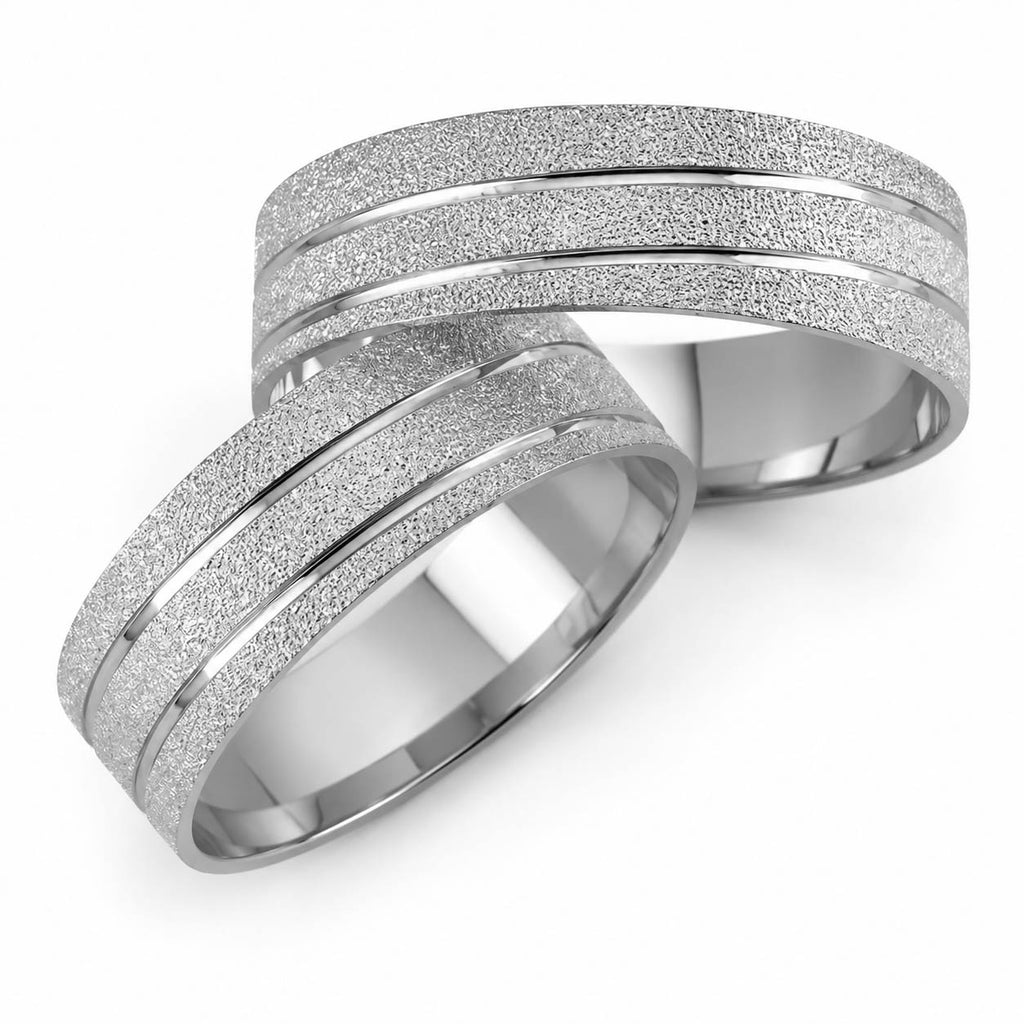 Aliança em Ouro 18k Reto Texturizado 6mm