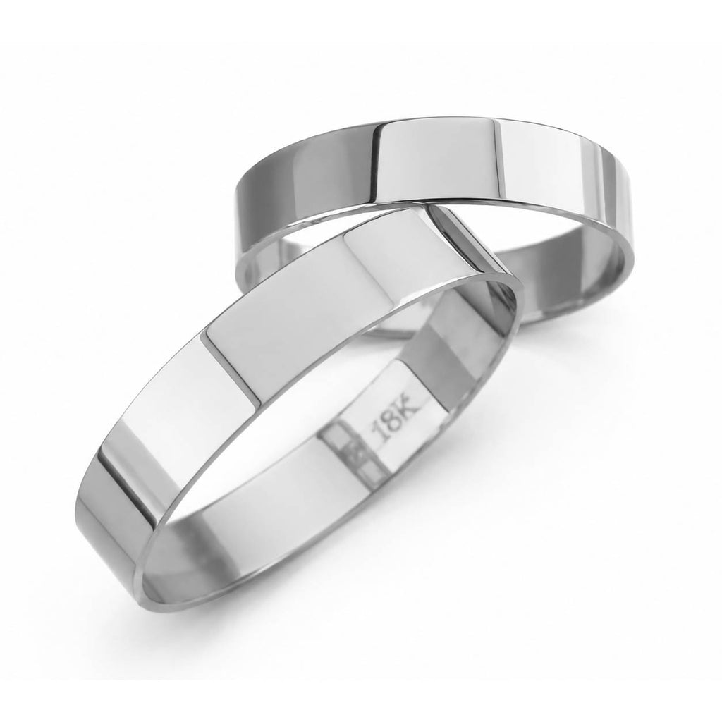 Aliança em Ouro 18k Reto Facetado 4mm