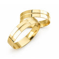 Aliança em Ouro 18k Reto com Friso 4mm