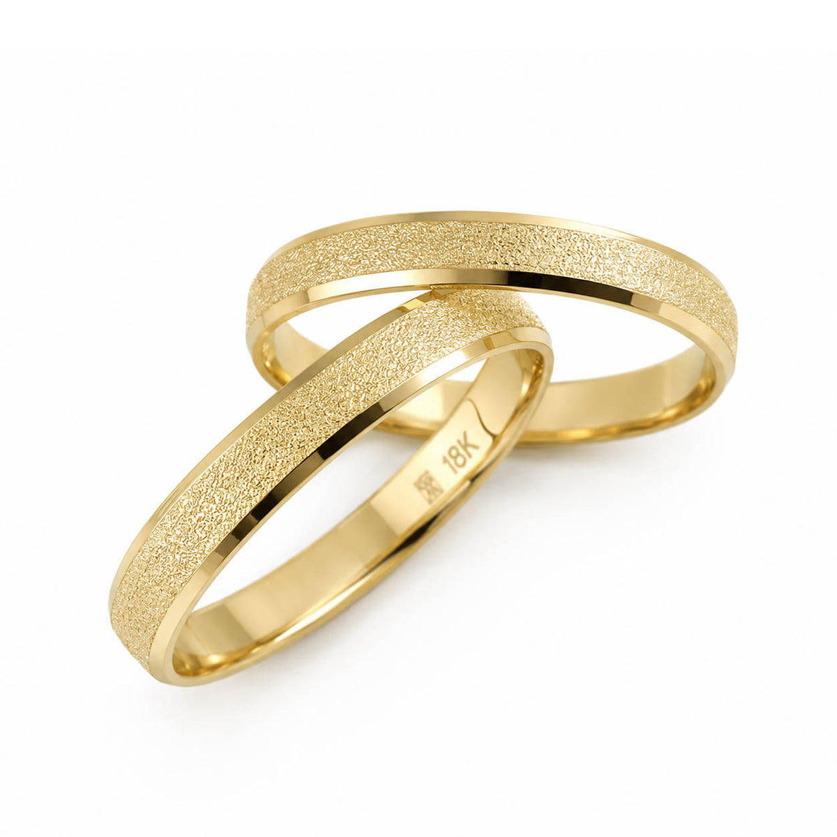 Aliança em Ouro 18k Reto Texturizado 3mm