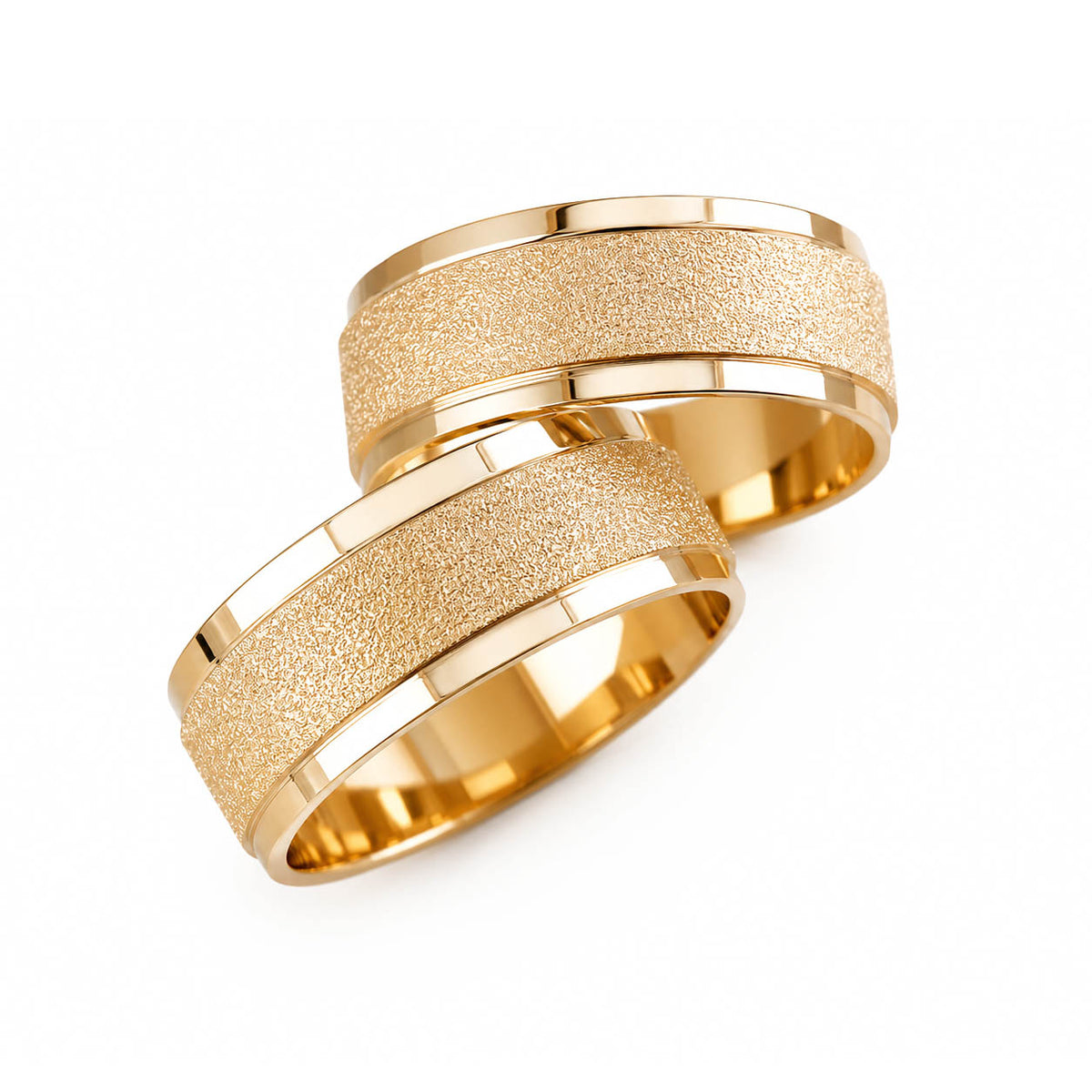 Aliança em Ouro 18k Reto Texturizado 7mm