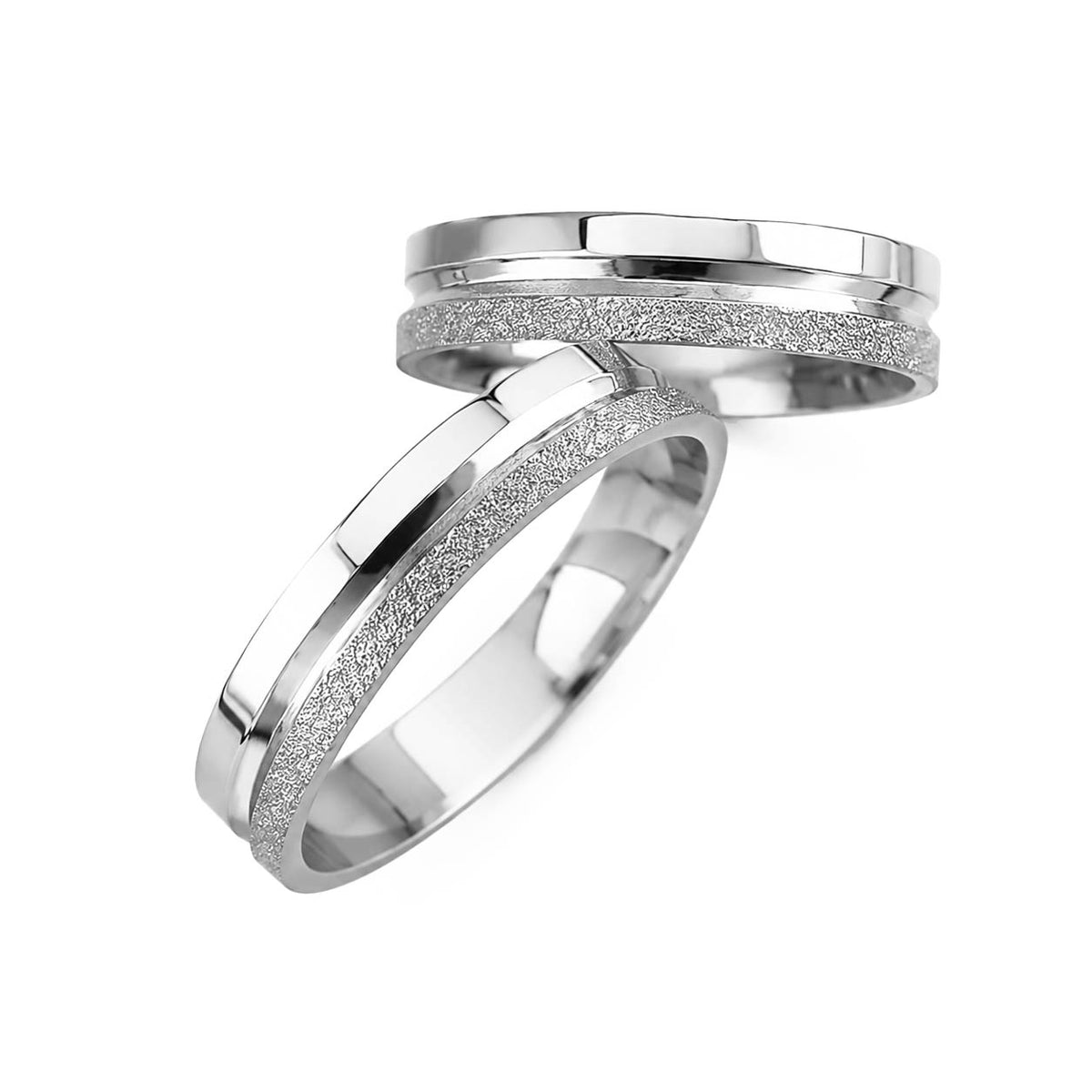 Aliança em Ouro 18k Reto com Frisos 4mm