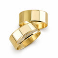 Aliança em Ouro 18k Reto Cravejado 8mm com 15 Brilhantes