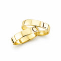 Aliança em Ouro 18k Côncavo Cravejado 5mm com 20 Brilhantes