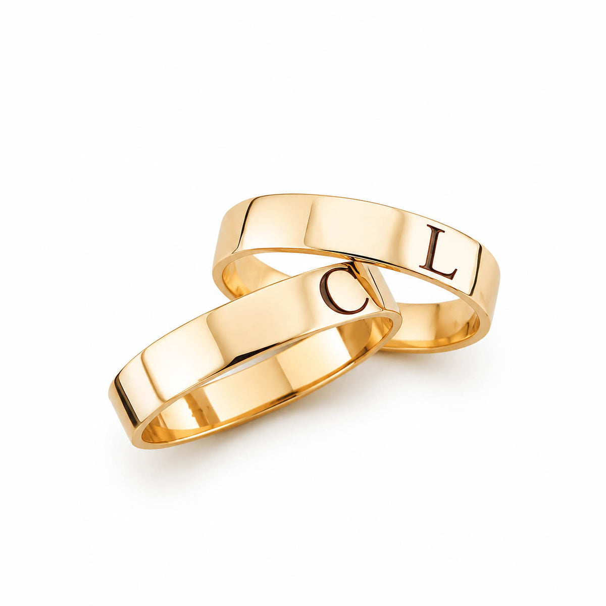 Aliança em Ouro 18k Côncavo Cravejado 5mm com 20 Brilhantes