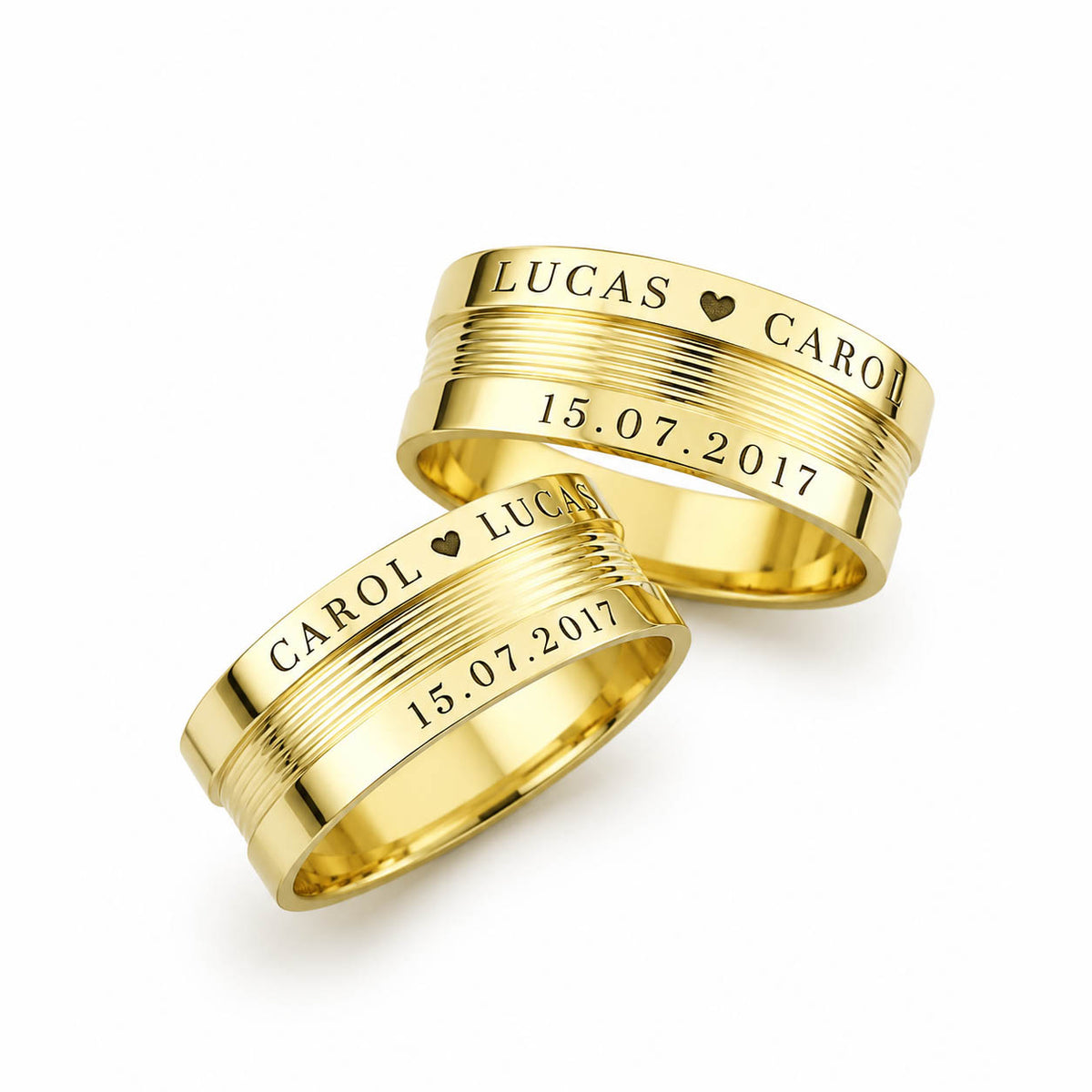 Aliança em Ouro 18k Reto Personalizável 8mm