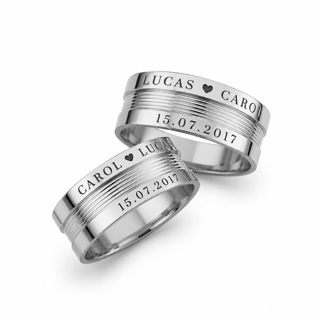 Aliança em Ouro 18k Reto Personalizável 8mm